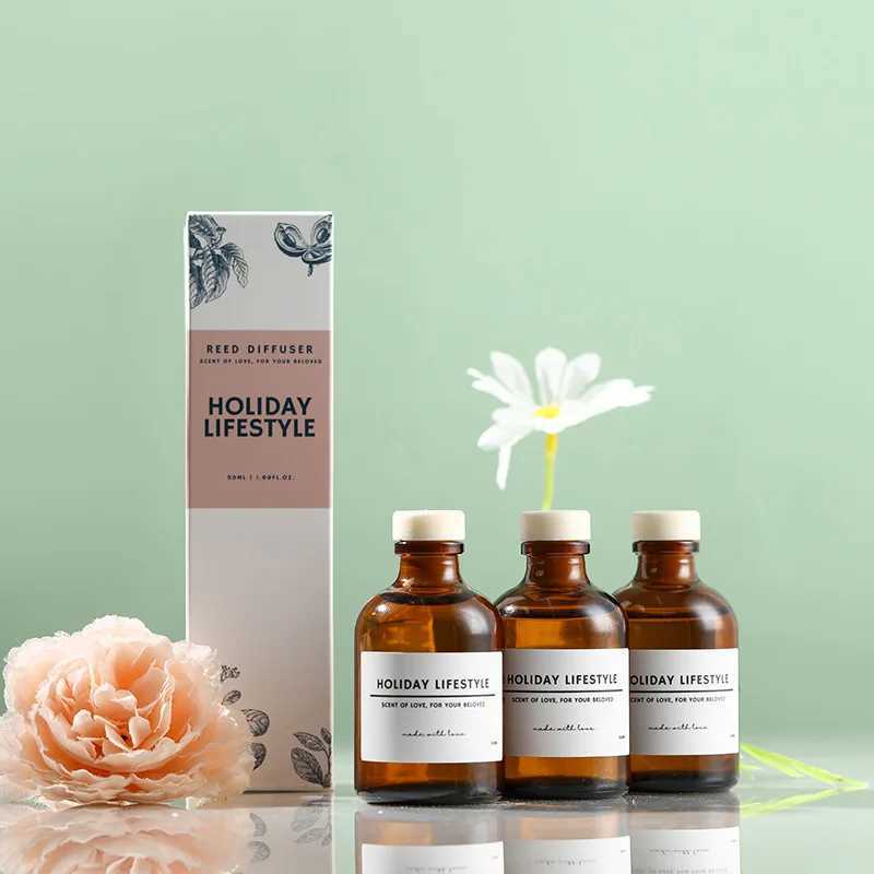 50ml Household Flameless Aromatherapy Rattan Aromatherapy Office Bathroom Bedroom Fragrance Essential Oil Light Fragrance D260317