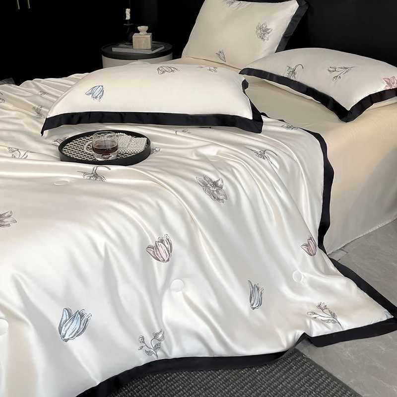 Summer Cool Washing Silk Cool Quilt Four-piece Set Ice Silk Single Double Thin Quilt Air Conditioning D260317