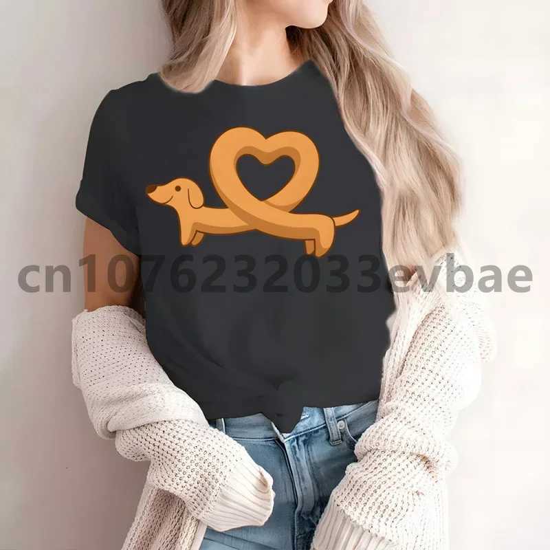 Dachshund Teckel Cute Dog Womens Casual Ladies Clothes High-fashioned Short-sleeved T-shirt Womens Shirt M260317