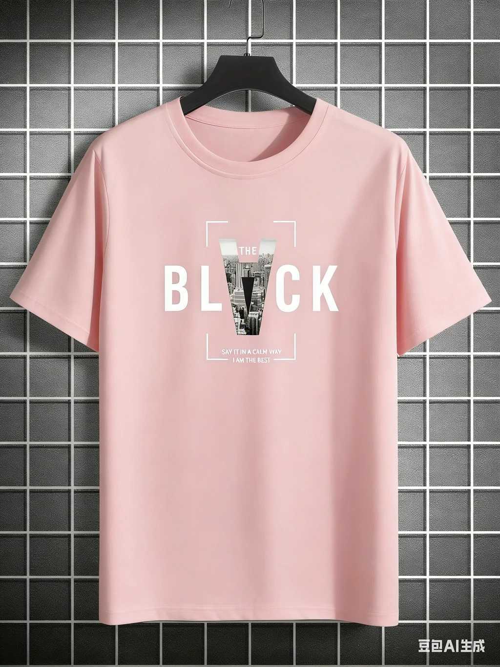 100 Cotton Summer Mens T Shirt Comfortable Soft Breathable Fabric Fashionable Trendy Letter Print Suitable Casual Occasions M260317