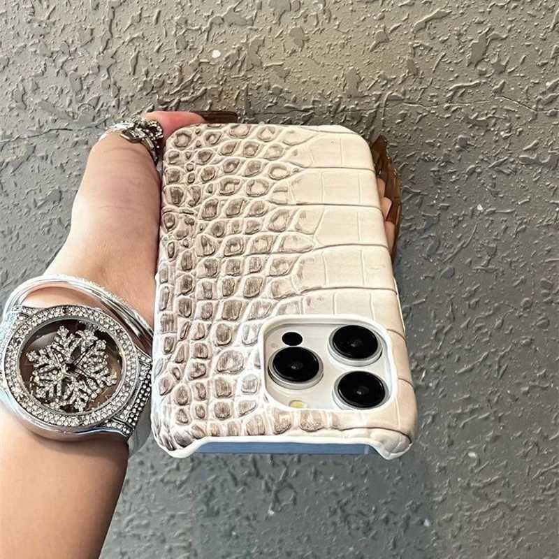 For iPhone 17 Pro Max 16 E 13 14 Plus 11 12 15 Pro Max XR X XS Luxury Crocodile Grain Leather Gradient Hard PC Shockproof Case C260314