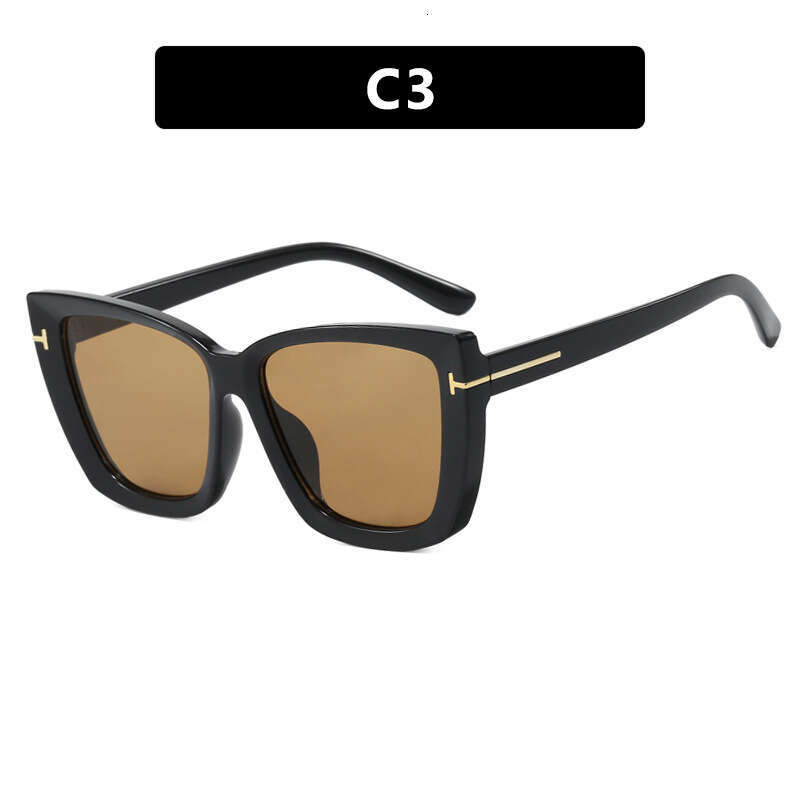 Square T-Frame New Fashion European And American Casual Simple High-End Show Sunglasses Chunjinqiuli