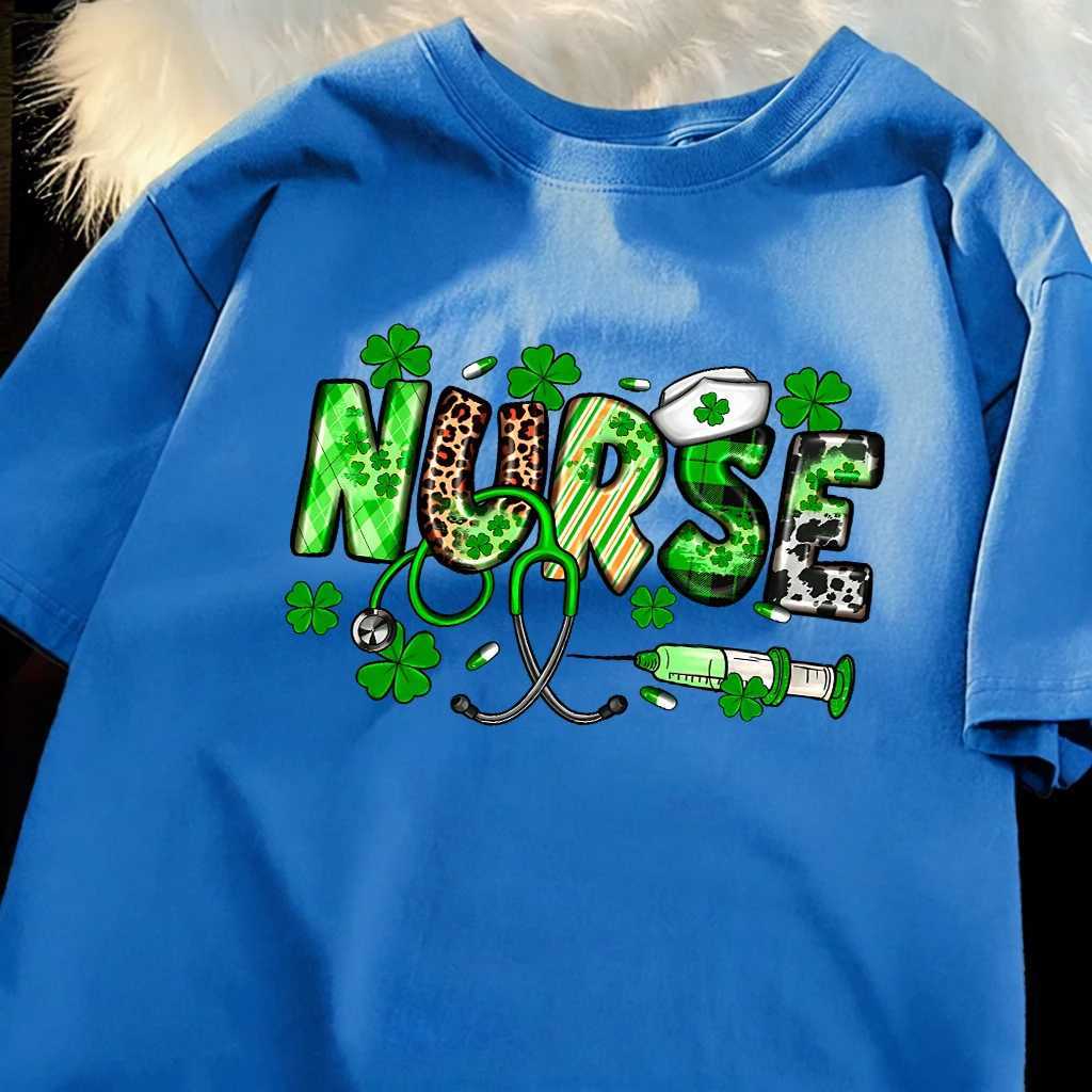 Nurse Printed Man Street Beach T-Shirt Summer All-Match Short SLeeve Soft Crewneck Tops Oversize Casual Sport Streetwear M260317