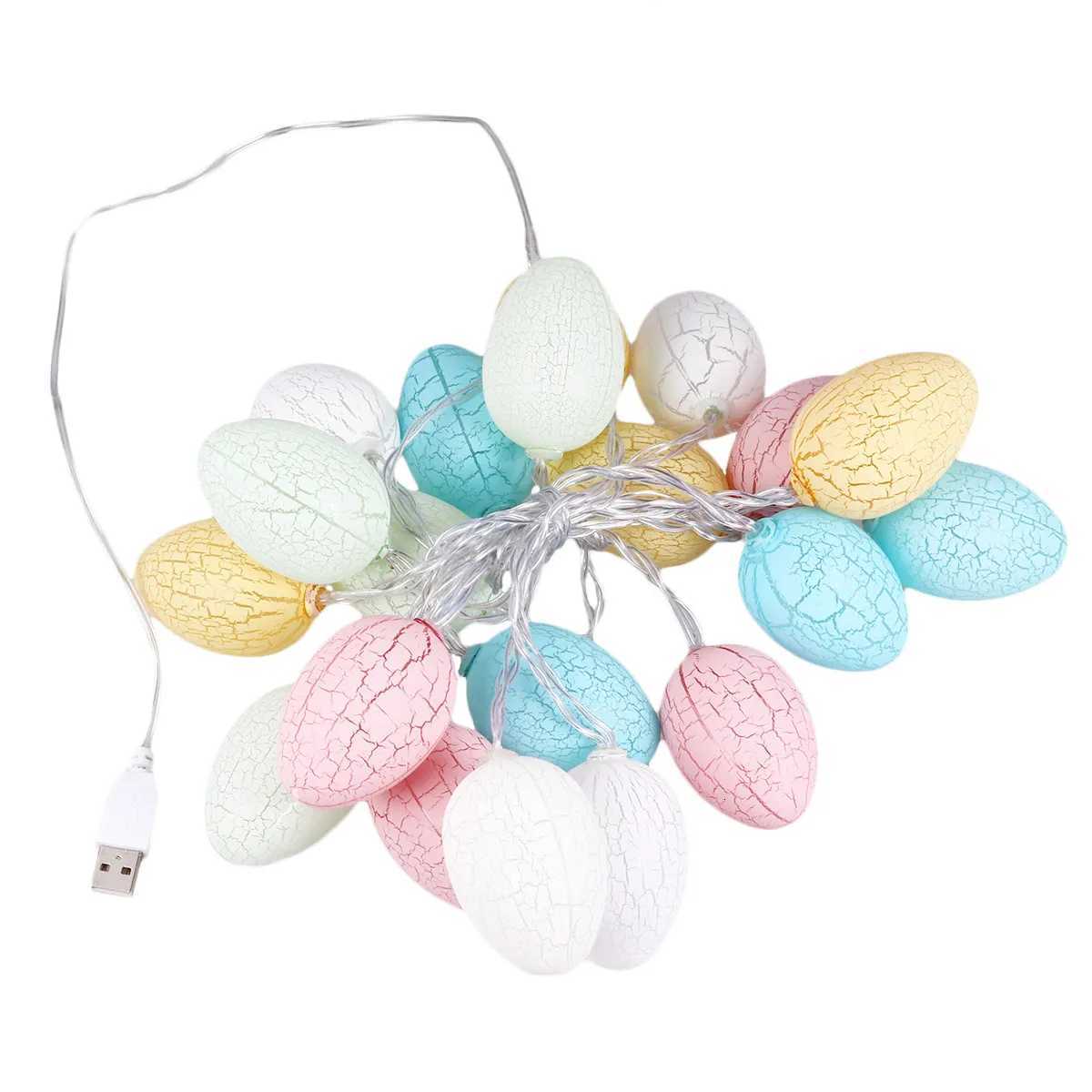 Easter Egg String Light 20 Leds Warm Glow USB Powered Low Heat Output Decor for Living Room Bedroom Garden String Light H260316