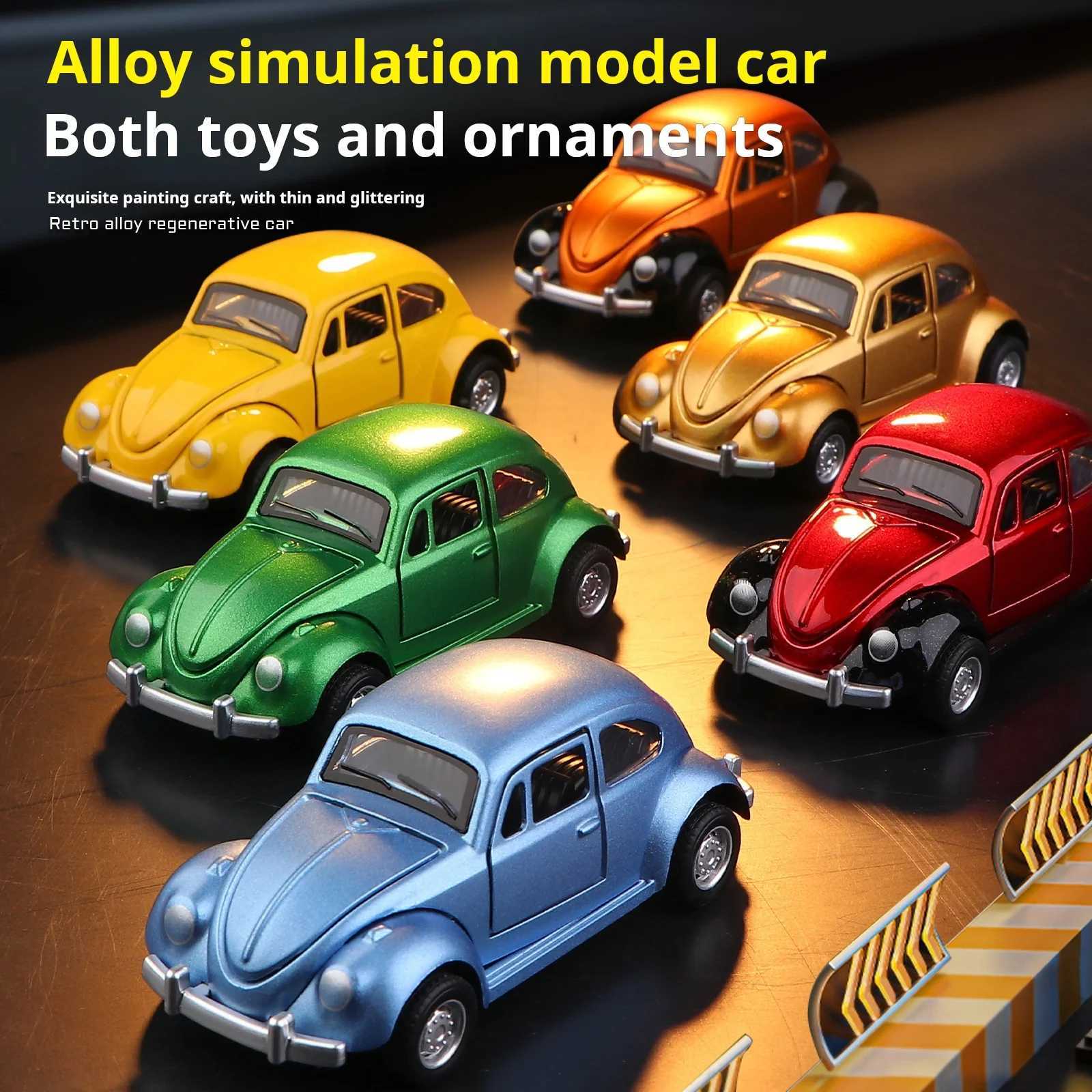 Retro Alloy Classic Car Model 132 Scale Pull Back Diecast Toys Vehicle Simulation car model Decor For Kids Boys Gifts D260317