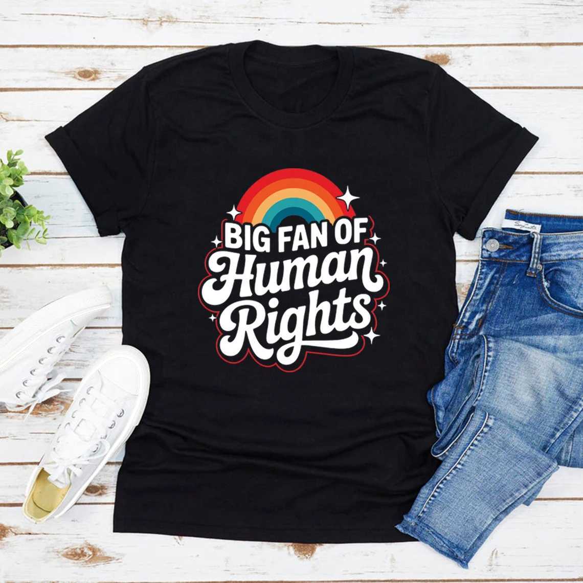 Big Fan of Human Rights T-Shirt Radicalized By Basic Decency T-shirt Unisex T Shirt Social Justice Tee Streetwear Casual Tops M260317