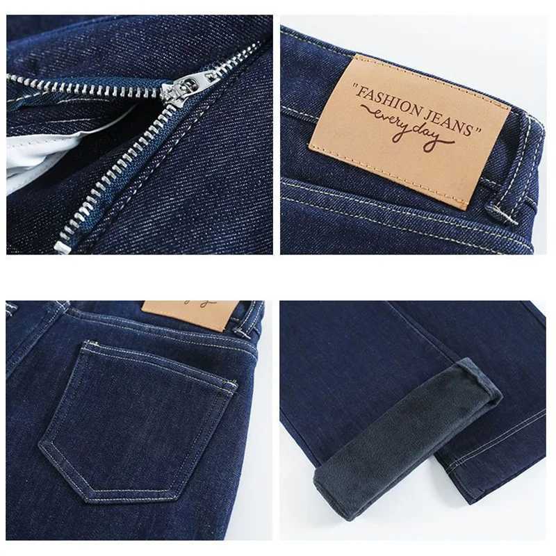 Women Dark Blue High Waist Jeans Pants Hot Sale s Straight Leg Denim Trousers Female Retro Solid Bell Bottom Pants M260317