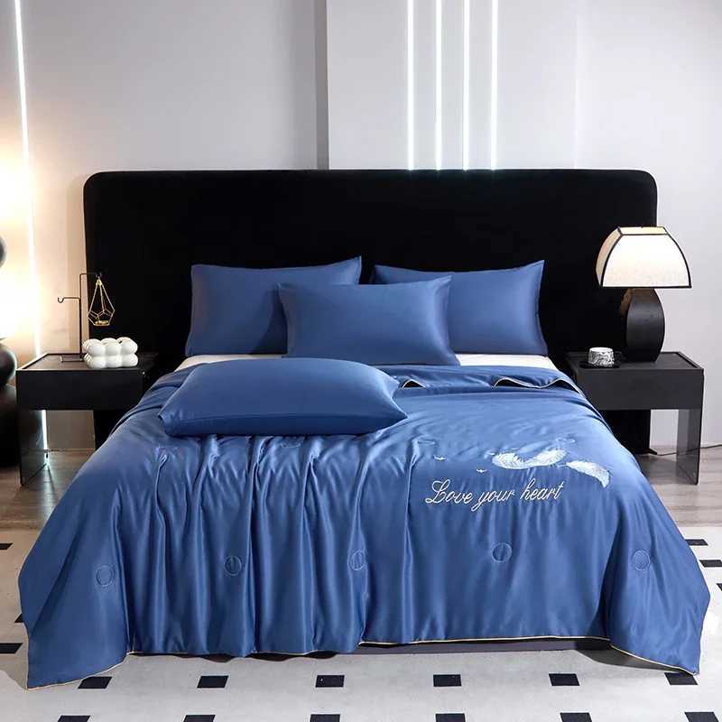 2025 new washed silk embroidered summer quilt cool washed ice silk air conditioner quilt single piece summer quilt D260317