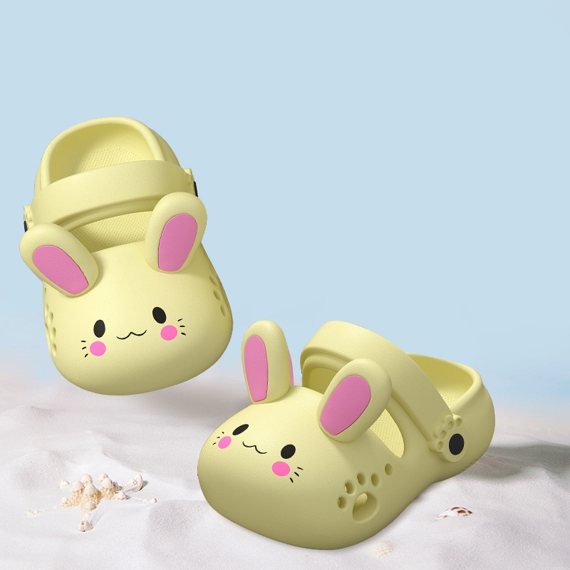 Kids Clogs Cartoon Bunny Slippers Girls Boys Non-Slip Kids Shoes Soft EVA Slippers Lightweight Beach Shoes Pool Shower Slippers Indoor Outdoor Slipper
