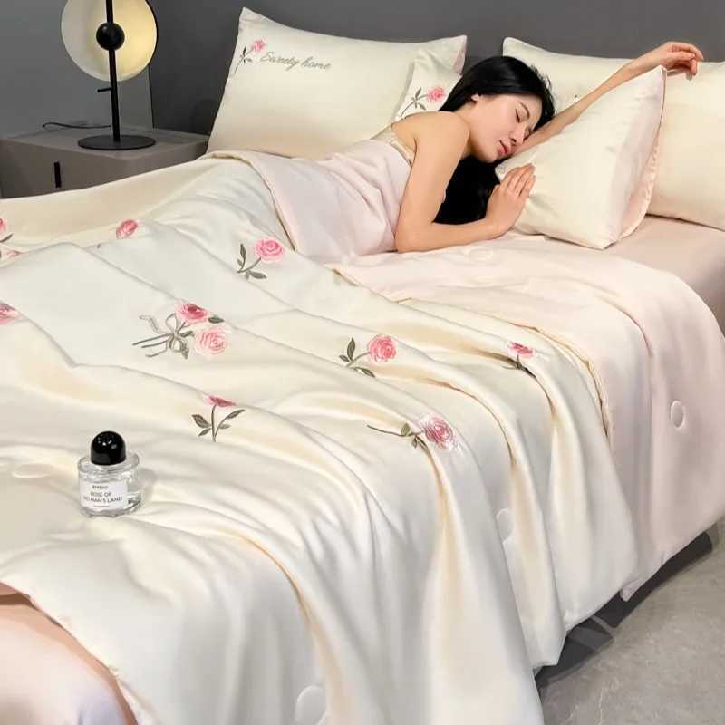 2025 new washed ice silk summer quilt four-piece air conditioner quilt four-piece summer cool ice silk summer quilt D260317