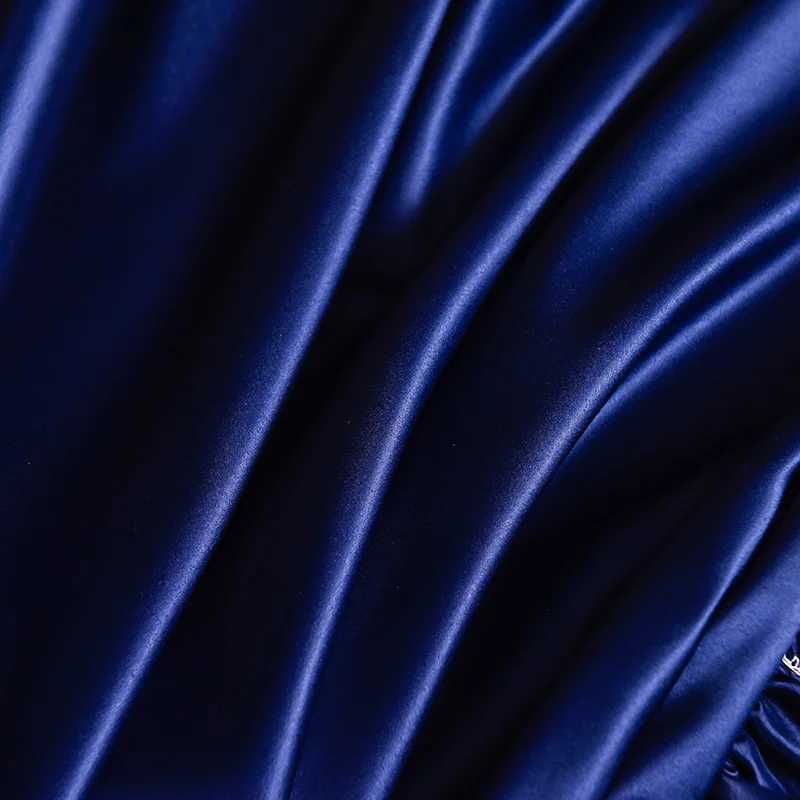 Luxury Ice Silk Fabrics Elastic Fitted Sheet Summer Solid Bedding Mattress Protector Cover Queen King Size Bed Sheet Set 4 Sizes D260317