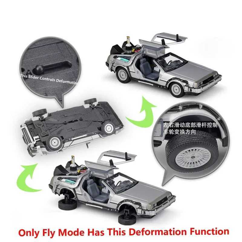 WELLY Diecast 124 Scale Model Car Toy Delorean For Movie Back to The Future Part 1/2/3 DMC-12 Metal Alloy Toy Car For Kids Gift D260317