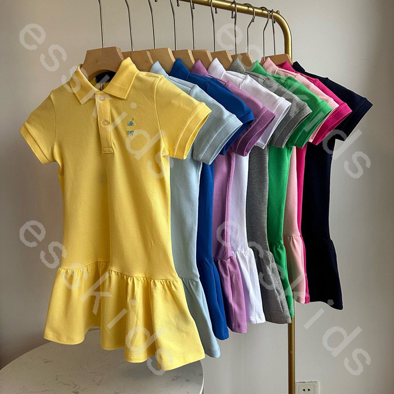 9 Colors Girls Dress Designer Kids Clothes Skirt Luxury Baby Girl Dress Flounced Skirts Cute Casual Short Sleeve Children Dress -8 DPD2504154