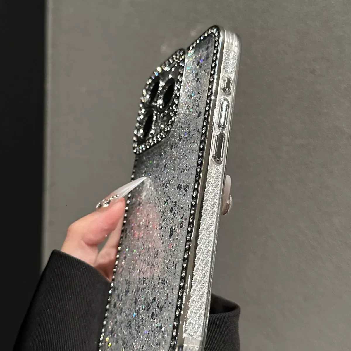 Luxury Diamond Frame Bling Sequins Glitter Case For iPhone 15 14 13 12 11 Pro Max Plus Clear Soft Silicone Shockproof Cover C260314