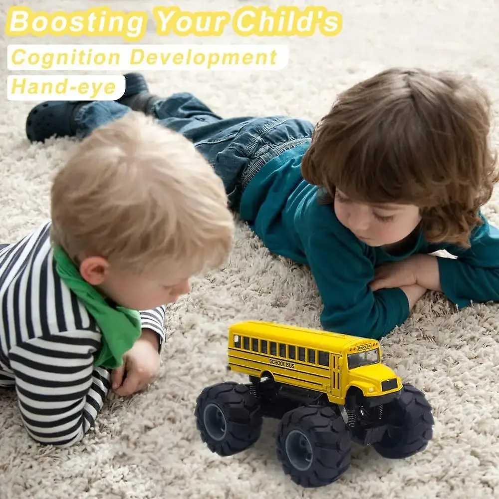 Model Pullback Action Toy Monster Truck Alloy Big Wheels Play Vehicle Car Gifts for Boys Girls Monster School Bus Die Cast Metal D260317