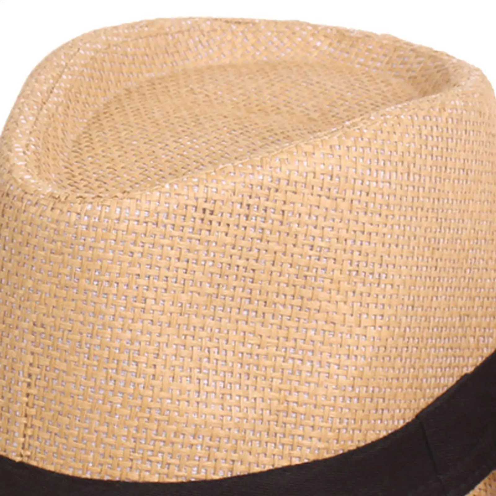 Straw Sun Hat Mens Womens Casual Breathable Wide Brim Jazz Hat Sun Protection Summer Beach Hat for Travel Outdoor Vacation H260317 - view 5