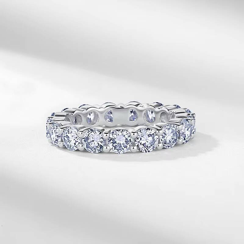 IGI Certified PT950 Platinum Lab Grown Diamond Eternity Tennis Ring Princess Round Cut Wholesale