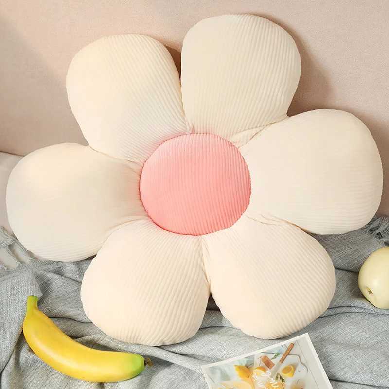 35-40cm seat cushion Colorful Flower Plush Pillow Soft Cartoon Plant Stuffed Daisy Chair Cushion Sofa Lovers Birthday Gift D260317
