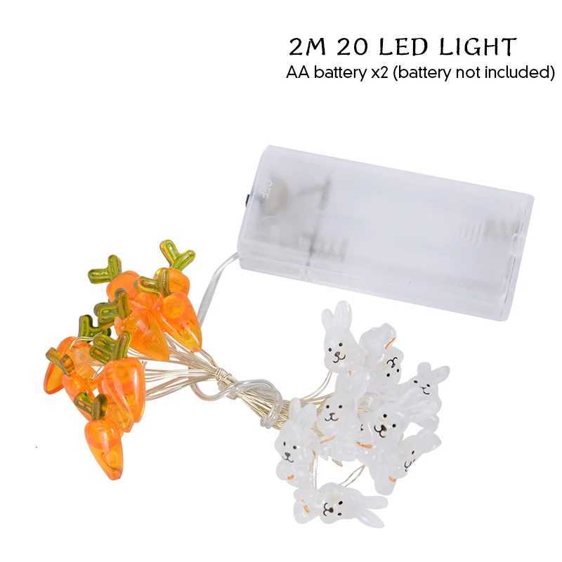 2M 20LED Easter Rabbit String Light Carrot Chick Eggs Fairy Light Garland Happy Easter Party Decoration For Home Kids Gift 2025 H2603161