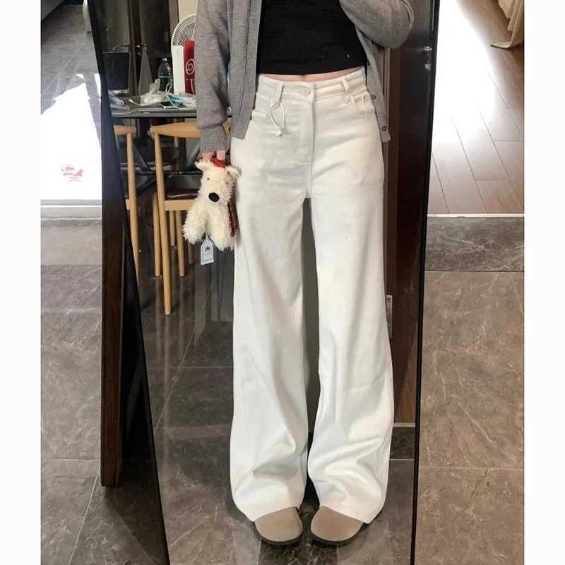 Hot Sale Female Solid High Waist Jeans Classic s Thin Straight Leg Pants Women Korean Fashion Casual Denim Trousers M260317