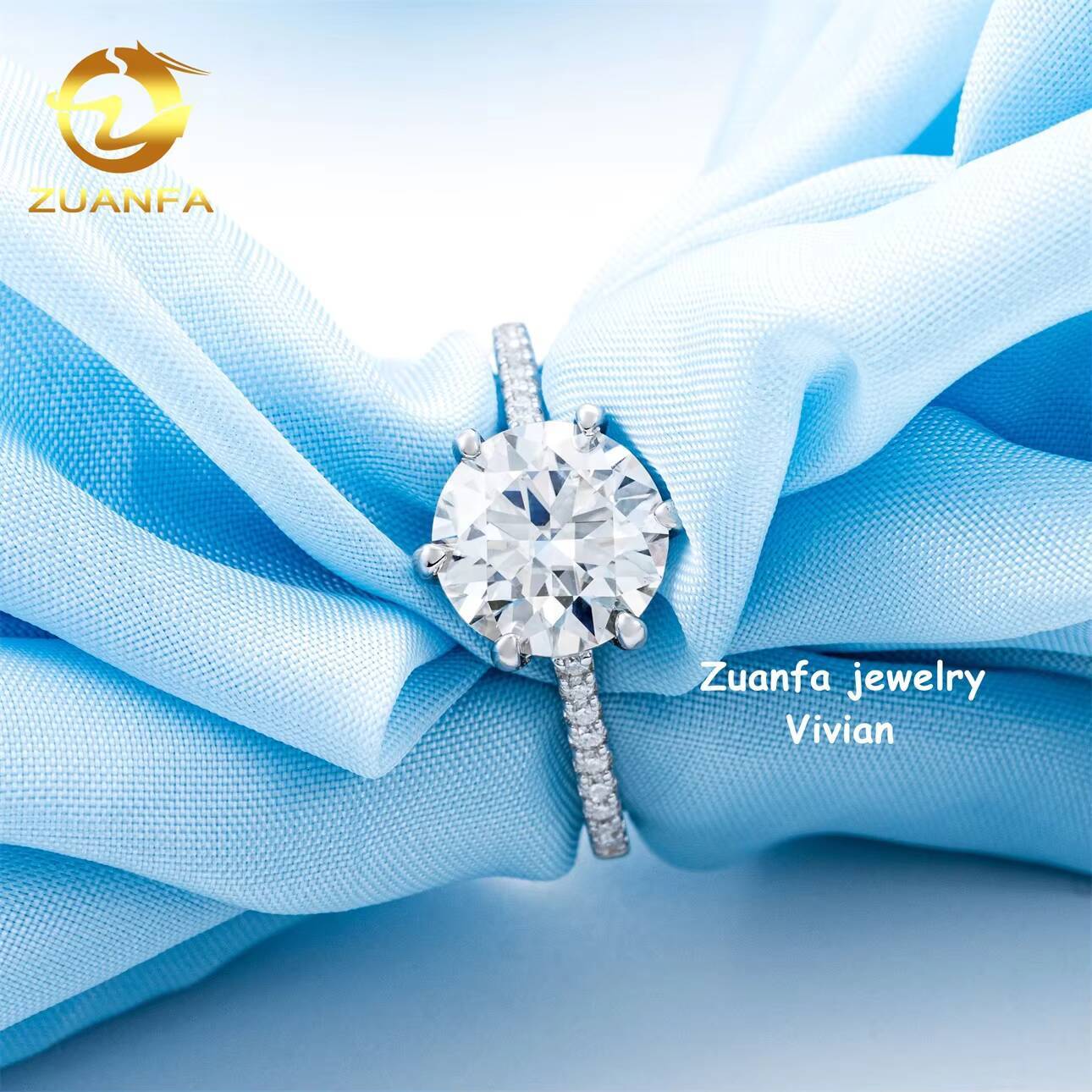 GRA Certificetation Iced Out Fine Jewelry Buss Down VVS Moissanite Diamond Luxury Sterling Silver 925 Women Wedding Rings