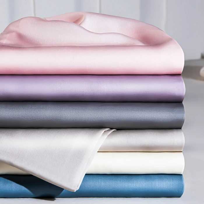 1Pc Satin Fitted Sheet Solid Colour Twin Full Queen Ice Silk Mattress Cover Natural With Elastic Band Bed Sheet No Pillowcase D260317