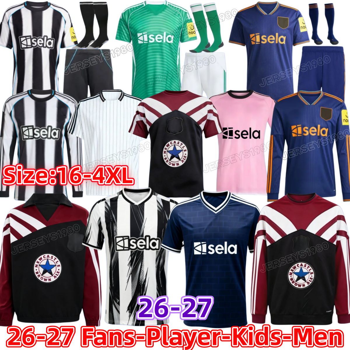 newcastled united 25 26 Soccer Jerseys retro Bruno G Elanga Gordon Botman Joelinton Tonali Livramento Willock jersey football shirt kids kit long sleeves 3XL 4XL