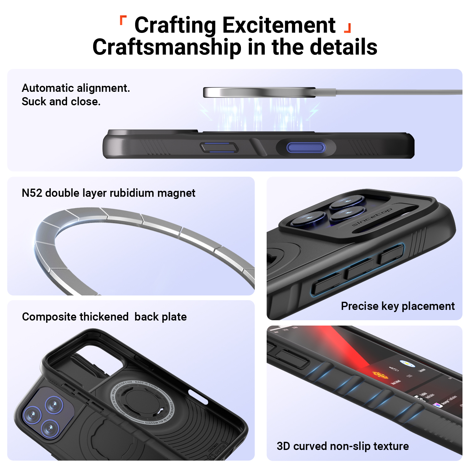 Bike Phone Case Compatible with iPhone 17 Pro Max, Quick-Release Lock for Motorcycle Mount, Slim Shockproof Cover, Black