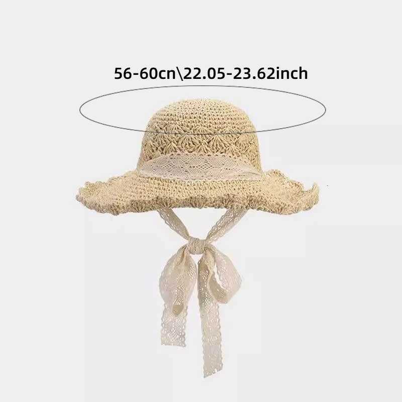 1pc Womens Sun Hat Wide Along The Beach Hat Outdoor Summer Straw Hat Folding Sun Hat Head Beach UV Protection Hats for Tralve H260317 - view 7