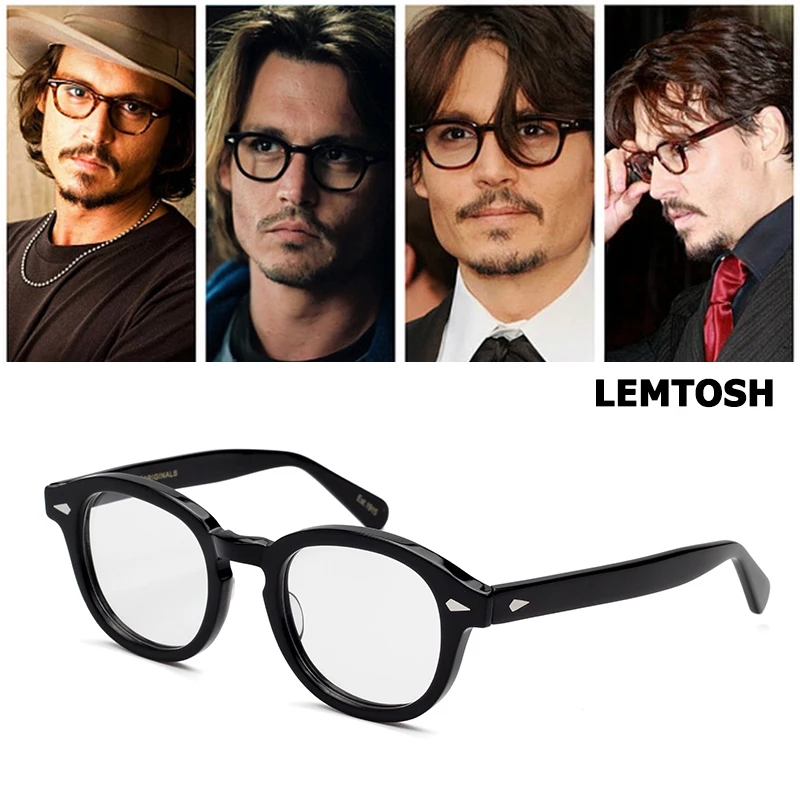 Lemtosh Sunglasses Johnny Depp Polarized Men Optical Glasses Round Women Clear Lens Luxury Brand Vintage Acetate Frame Driver's Shade IVSTA Fashi