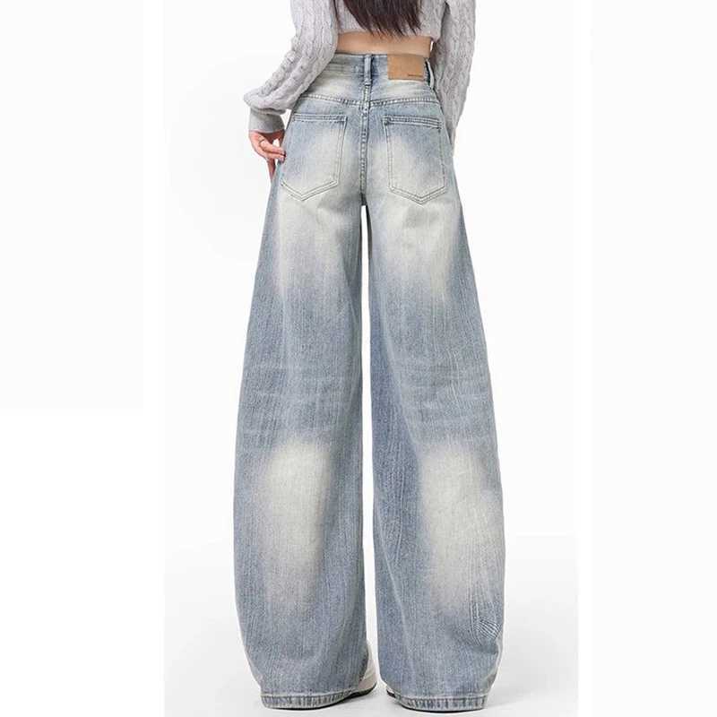 Female Baggy Solid Wide Leg Jeans Hot Sale s High Waist Denim Trousers 2025 Women Fashion Casual Daily Pants M260317