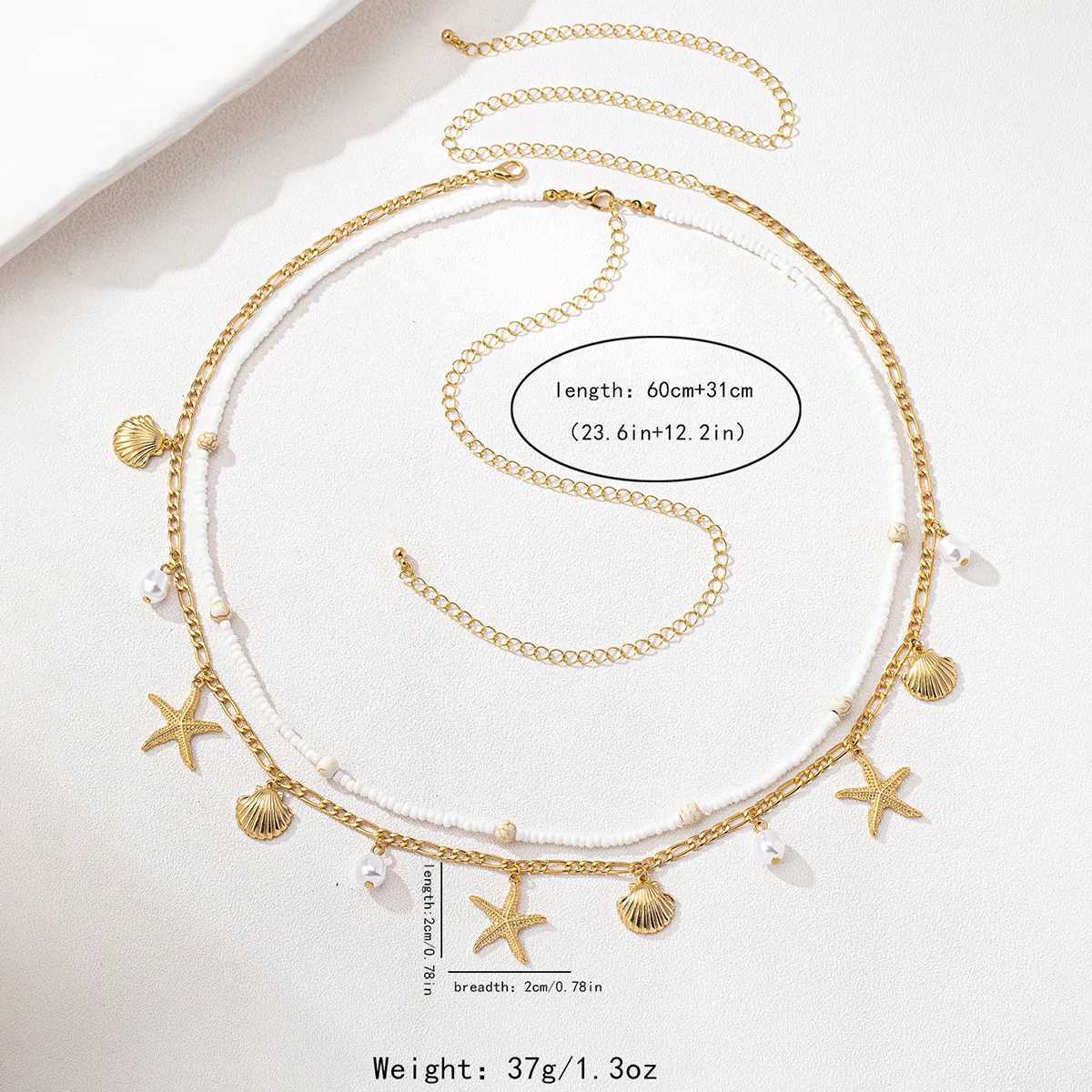 Summer Beach Layered Beads Waist Chain for Women Boho Starfish Pearl Shell Charms Sexy Bikini Belly Body Chains Vacation Jewelry H260316 - view 7