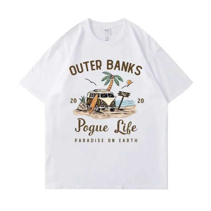 Fashion OBX Shirt Outer Banks T Shirt Pogue Life John B Paradise on Earth North Carolina Pouge Graphic Cotton Tee Tops M260317
