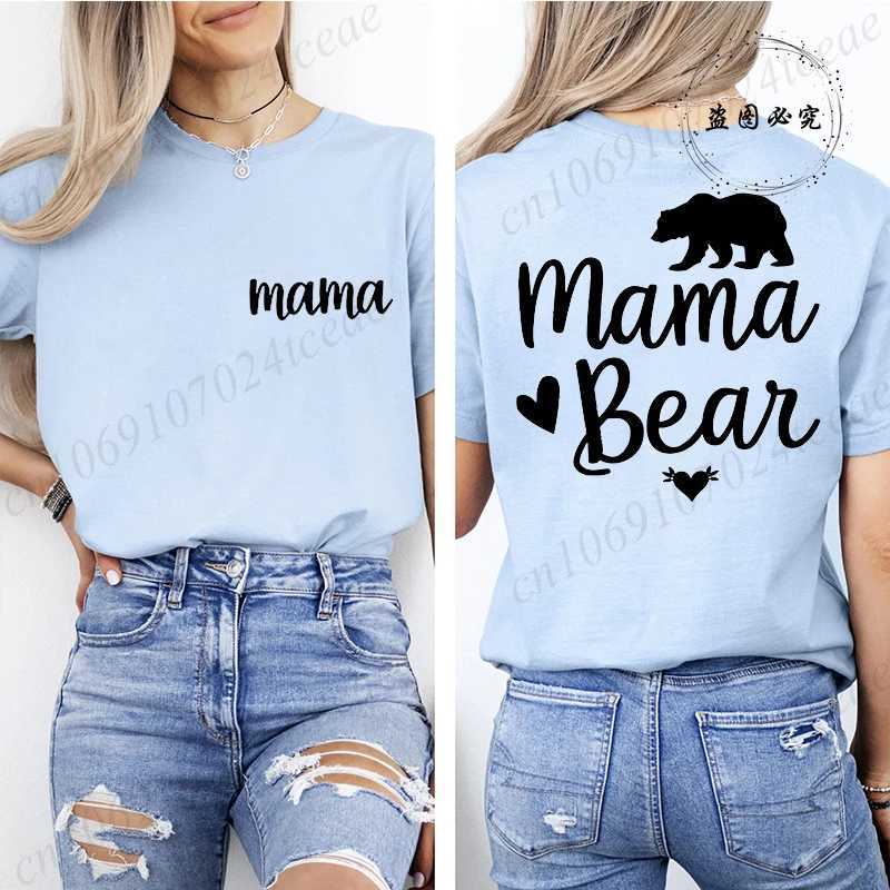 Women Tops Mama Bear Graphic T Shirt Clothes Short Sleeve Tee Shirts Summer Fashion Female T-Shirts Trend Clothing Mom Gifts M260317