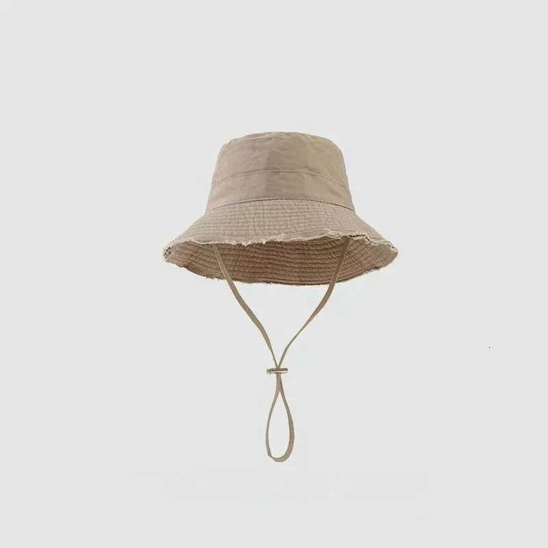 Summer Fisherman Cap for Women Korean Pink Large-Brimmed Bucket Hat Outdoor Beach Travel Sunshade Panama Hats H260317 - view 6