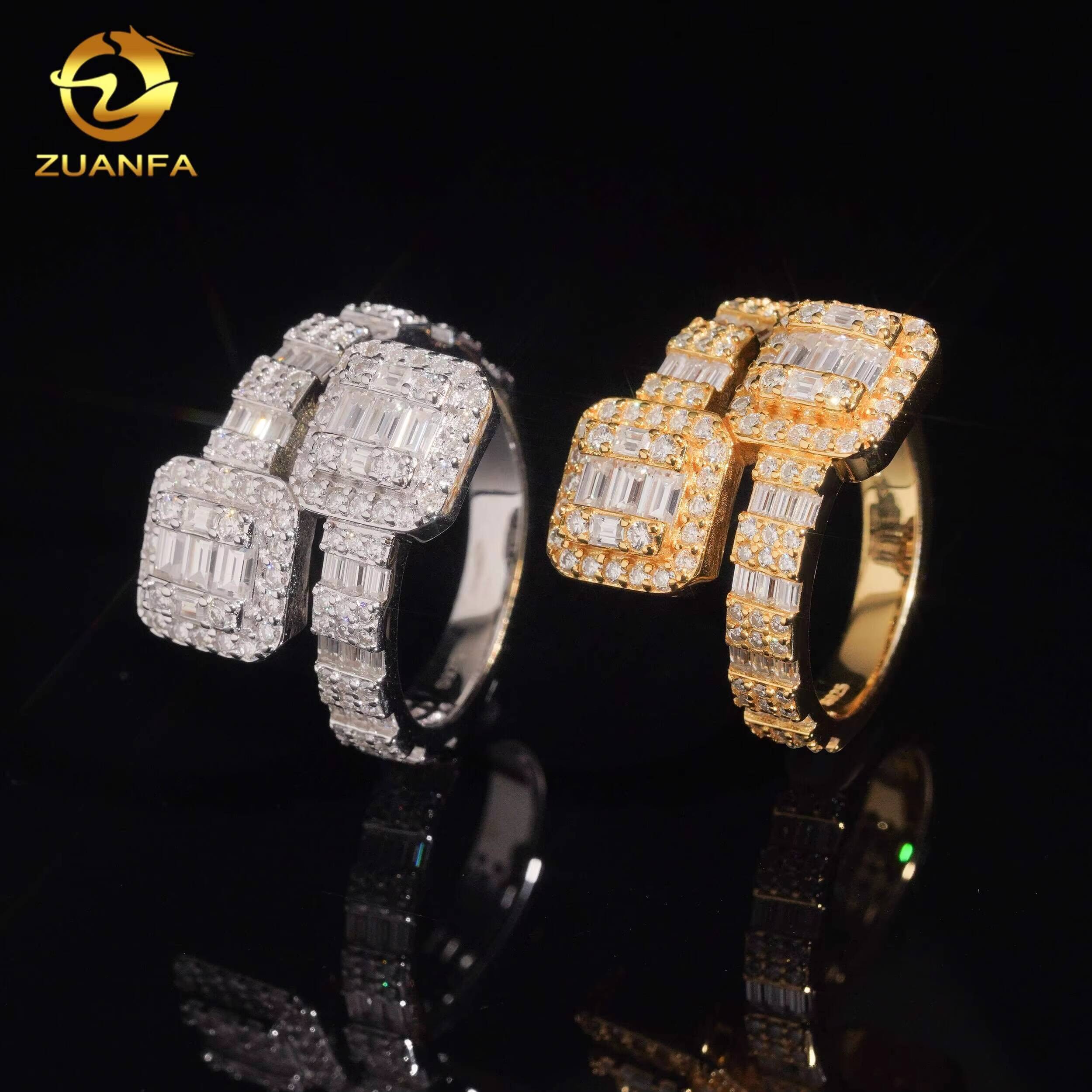 Hip Hop Jewelry Iced Out GRA Certificate Competitive Price Men Moissanite 925 Sterling Silver Ring