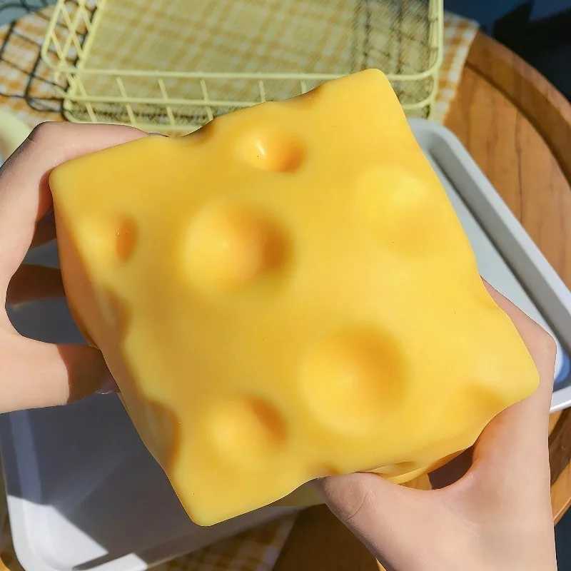 Giant Cheese Squeeze Toy Extra Large Size Cheese Squishy Fidget Toys Slow Rebound Shapeable Venting Ball for Adults Gifts H260324