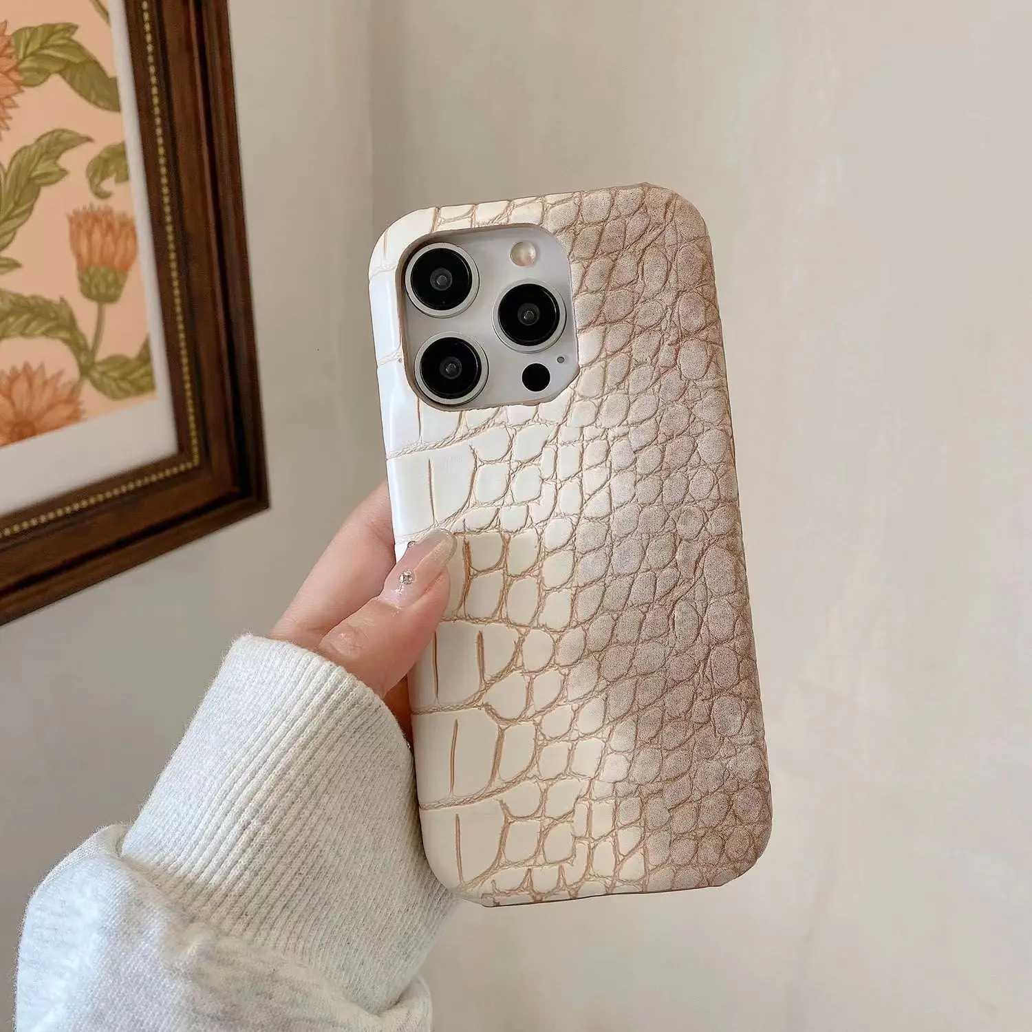 Luxury 3D Hard leather phone case for iphone 15 14 plus 13 12 11 Pro Max snake PU Crocodile pattern Back Cover funda Capa C260314