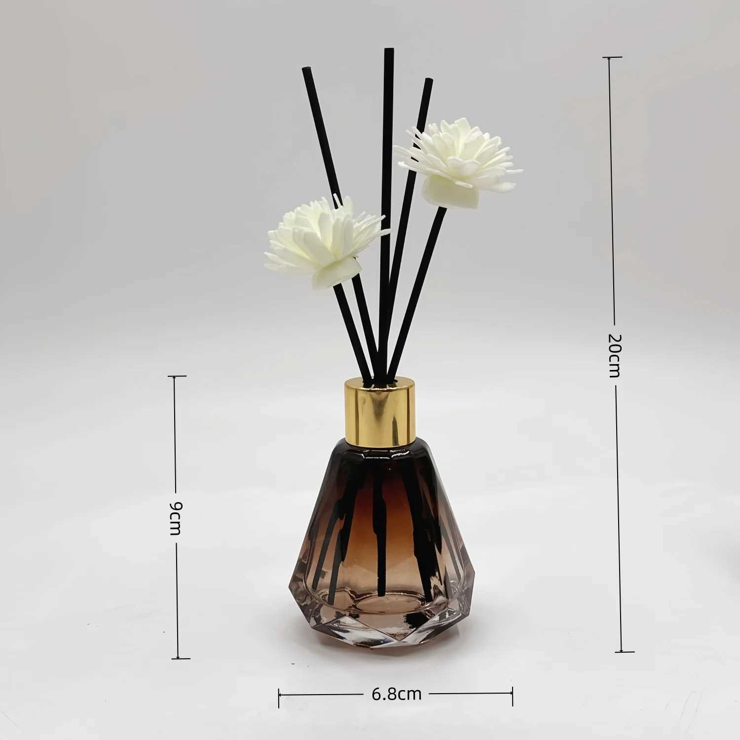 Essential Oil Diffuser 60ml Gradient Color Diamond Shape Reed Aromatherapy Bottle Used for Home Decor Fragrance Bedroom Aromatherapy Living R D260317