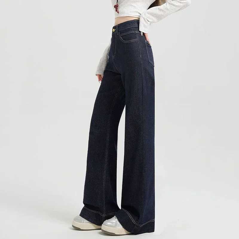 s Korean Fashion Straight Jeans Women High Waist Casual Denim Pants Female Designer Baggy Wide Leg Trousers M260317