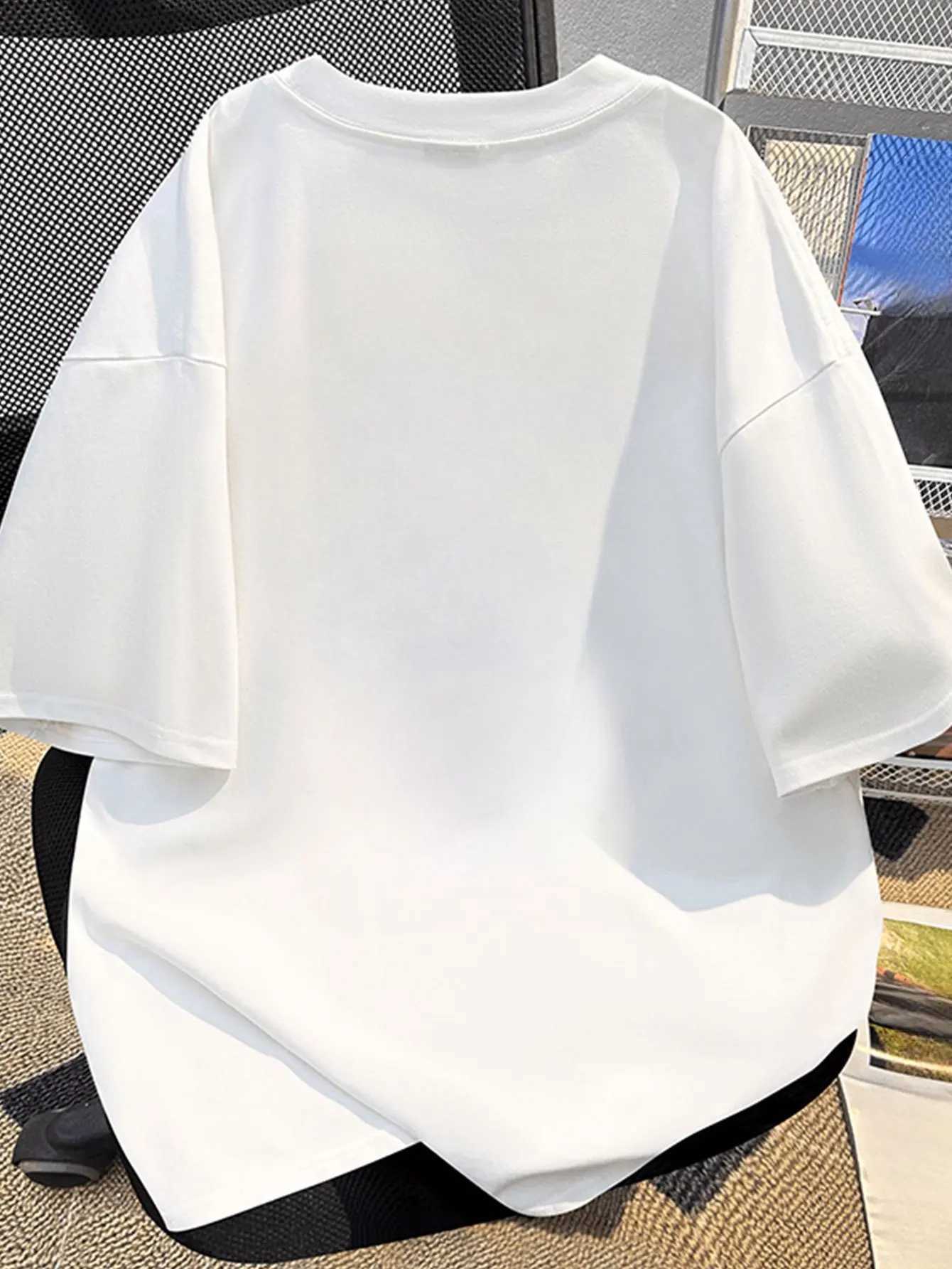 Men Summer Trendy Cute Monster Print Cotton Short-Sleeved T-Shirt Simple Style Suitable for Both Men and Women As An Overall Top M260317