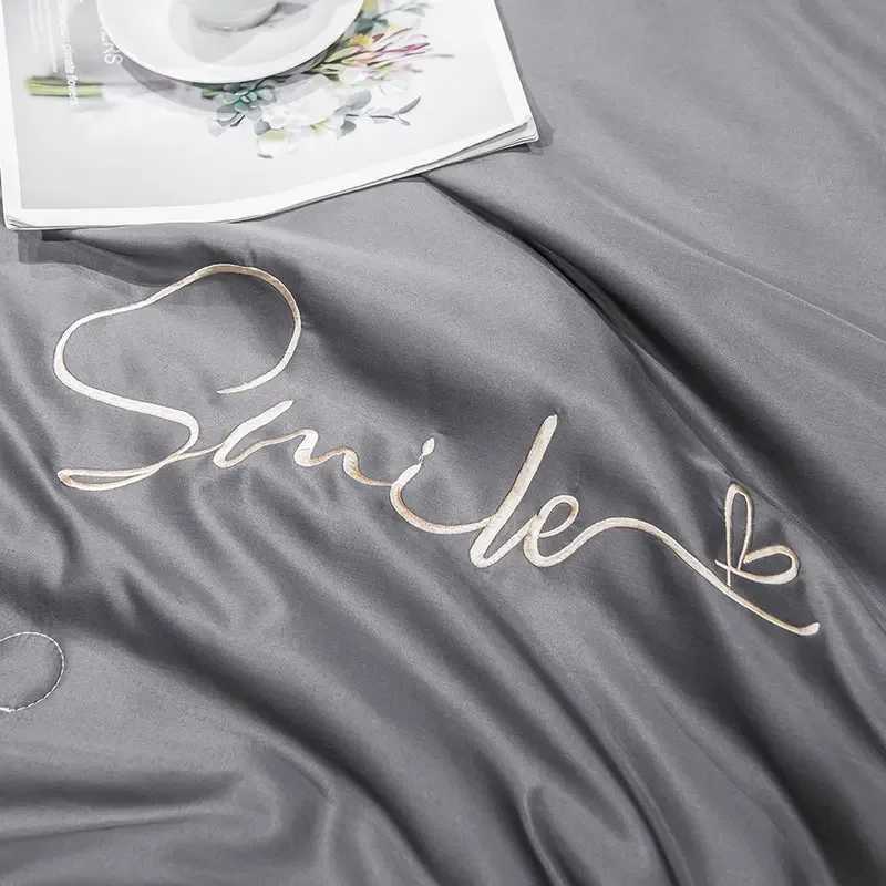 Luxury European Style Ice Silk Summer Quilt Set High-end Embroidered Cooling Blanket 3/1 Pcs Sets Air Conditioning Comforter D260317