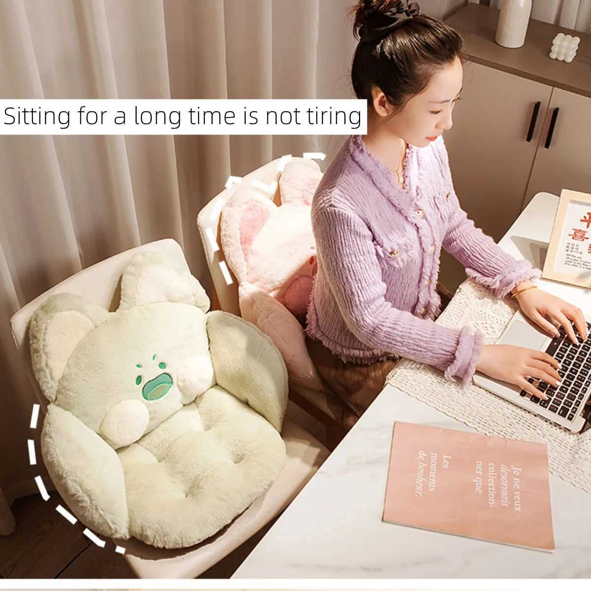 Cute Seat Cushion With BackrestKawaii Home Decor For Office BedroomDUDUCat Lazy SofaComfortable and SoftCartoon Animal Style D260317