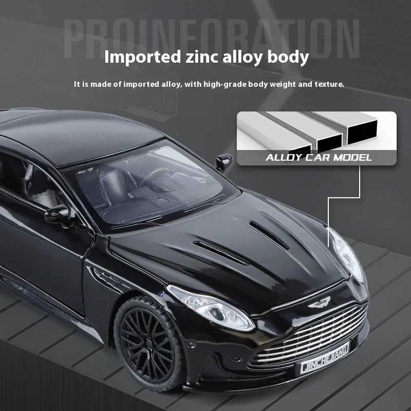 132 Aston Martin DB12 GT Super Sports Car Alloy Diecast Metal Model Car Sound Light Holiday Gift With Kid Childrens Toy Car D260317