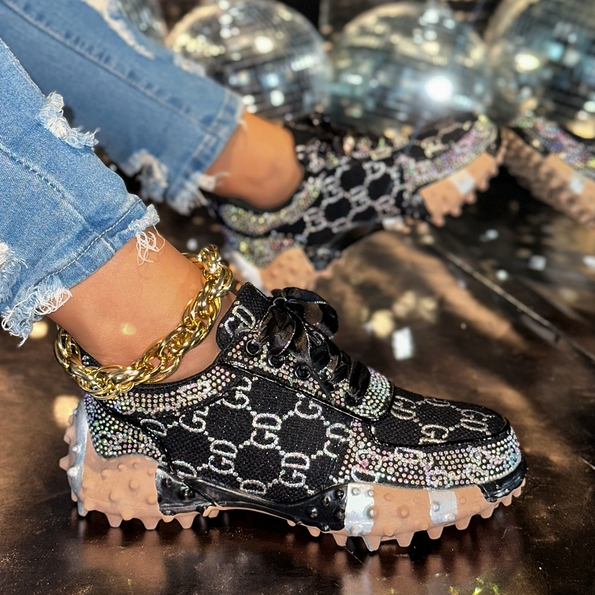 Womens designer Sneakers Water Anti slip leisure Fashion Rhinestone Luxury Training Shoes 2026 New Outdoor Platform Anti-slip column Anti Slip Running
