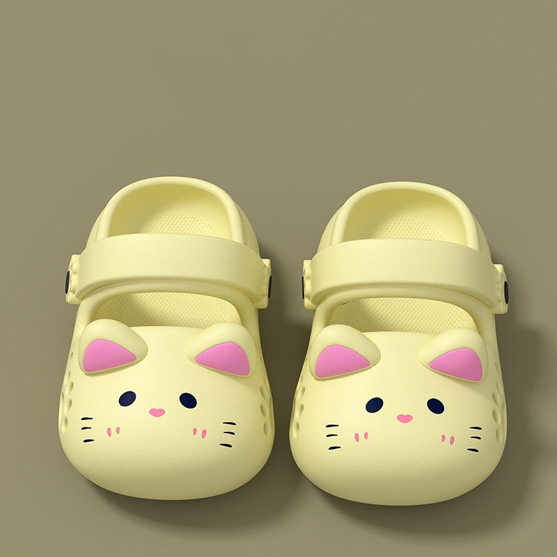 Kids Clogs Kawaii Cat Shoes Non-Slip Kids Shoes Soft EVA Slippers Lightweight Kids Clogs Pool Shower Slippers Indoor Outdoor Slippers Baby Girls Boys 
