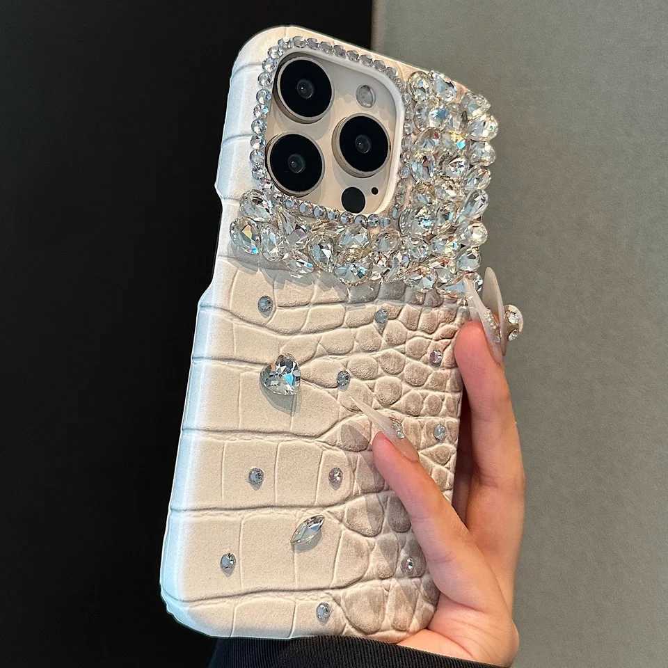 3D Orange Crocodile Pattern Luxury Rhinestone Case for IPhone 17 Pro Max 15 14 13 12 16 Pro Max 17 air Diamond Cust Hard Cover C260314