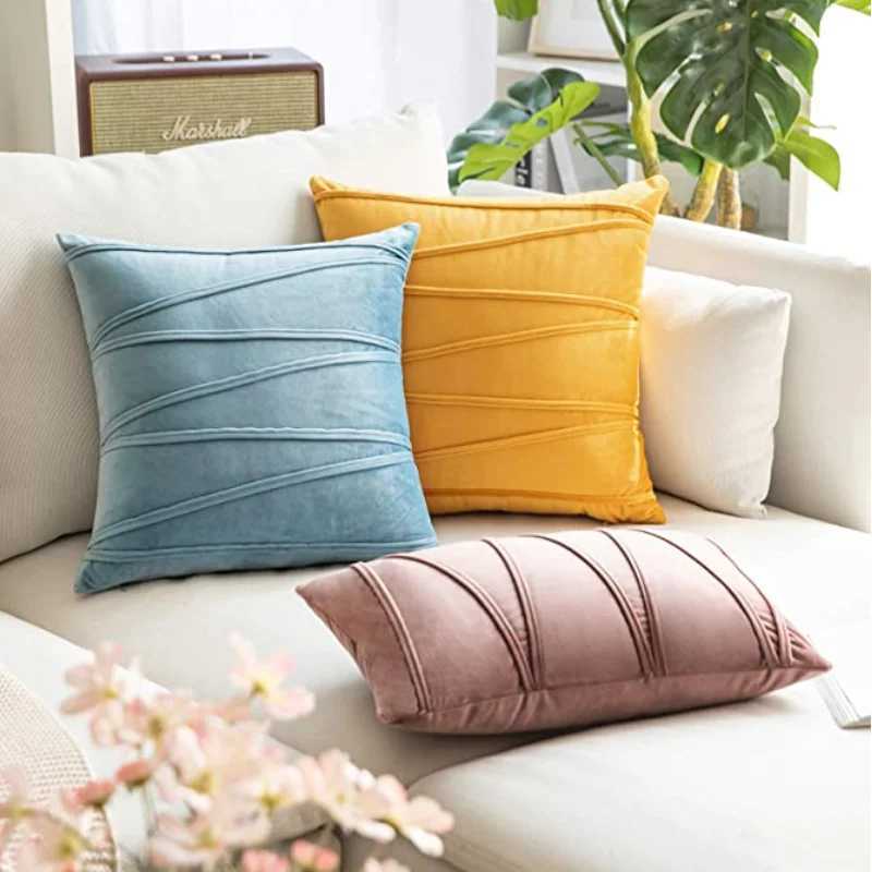 Velvet Fall Pillow Covers Mustard Yellow Throw Pillow Covers Decorative Pillow Covers Cushion Case Cozy Modern Fall Decor Pillow D260317