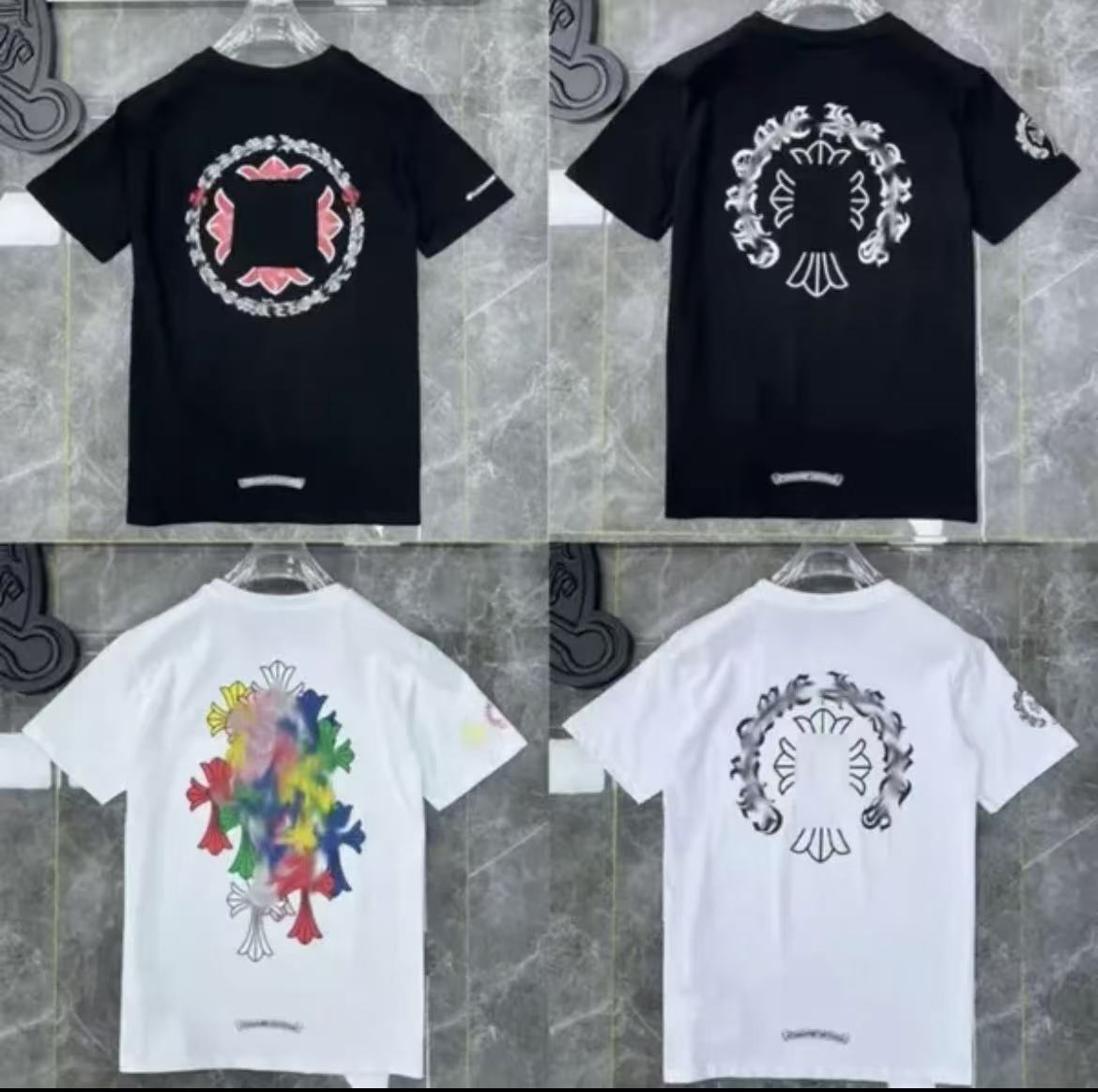 mens t shirt designer clothes chrome shirts graphic tees Sleeves tops man casual shirts luxurys high quality cotton t shirts hip hop style S-XL eu size