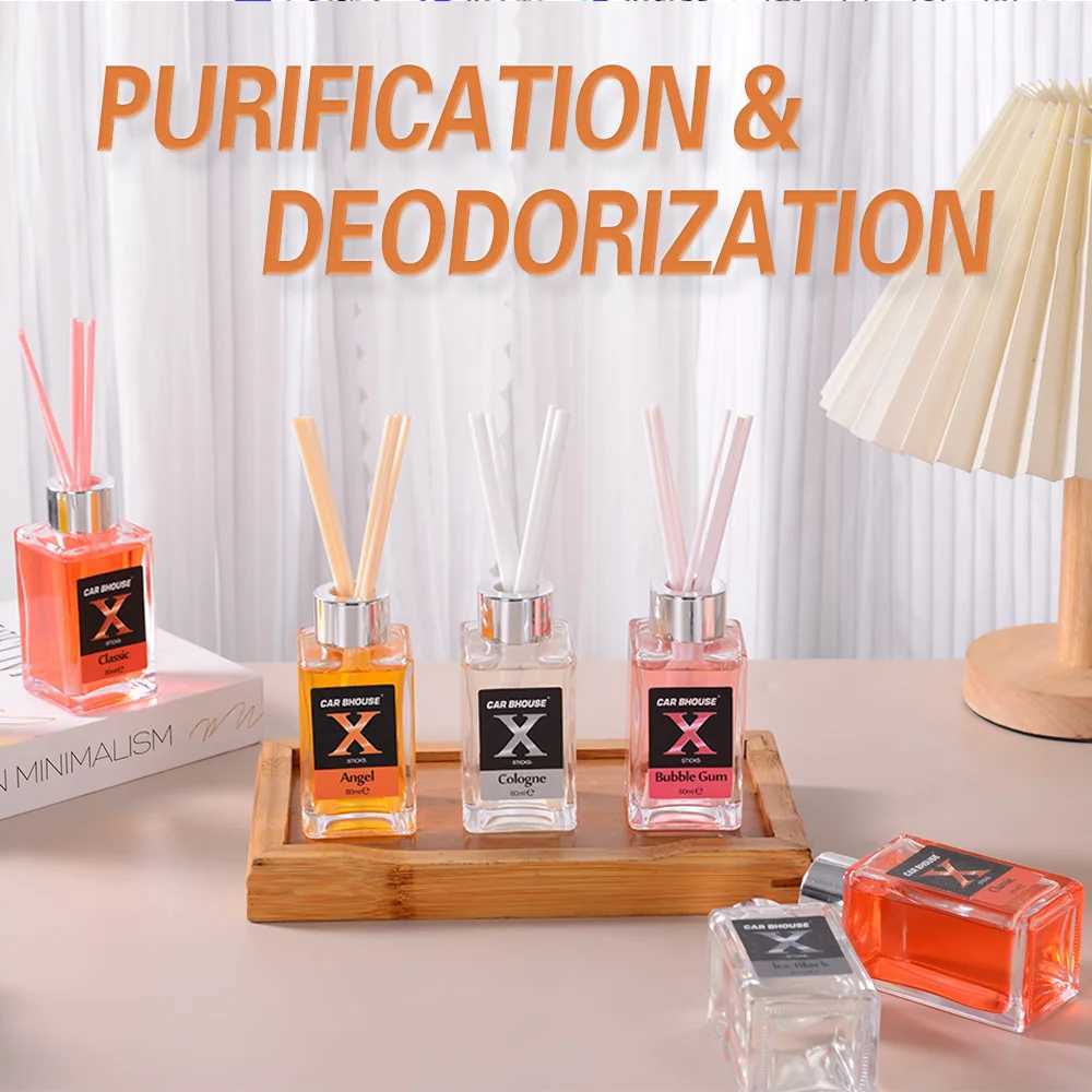 80ML Car Aromatherapy Interior Durable Freshener Perfume Essential Oil Fragrance Deodorant Rattan Car Accessories D260317